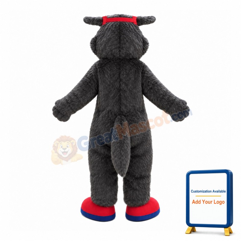 Courageous Gray Wolf Pilot Mascot Costume