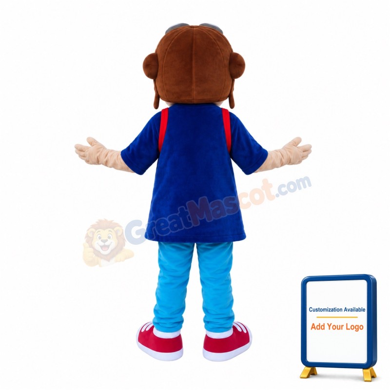 Courageous Pilot Boy Mascot Costume