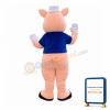 Cheerful Cartoon Fiddler Pig Mascot Costume
