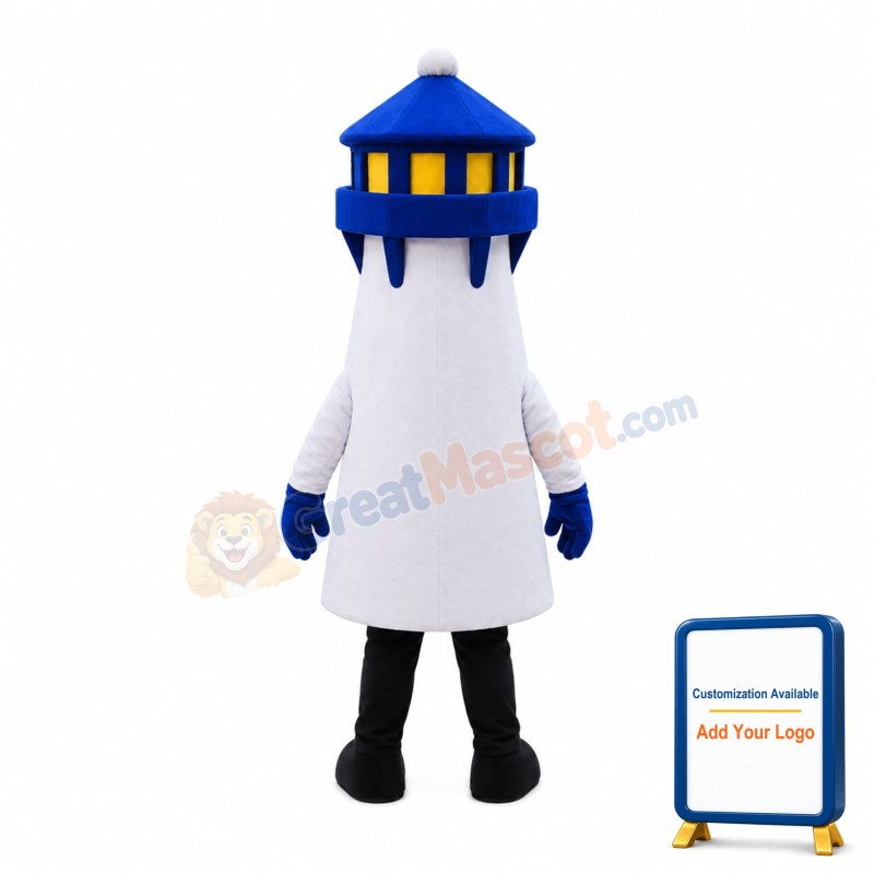 Deluxe Cartoon Blue Lighthouse Mascot Costume