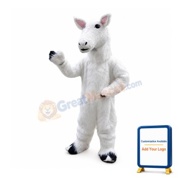 Little White Sheep Long Wool Mascot Costume