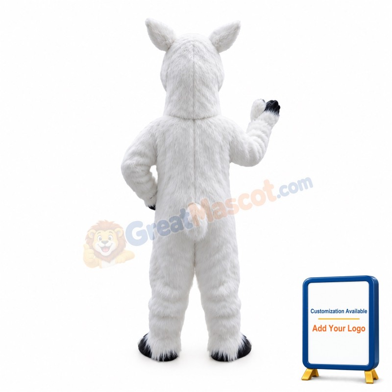 Little White Sheep Long Wool Mascot Costume