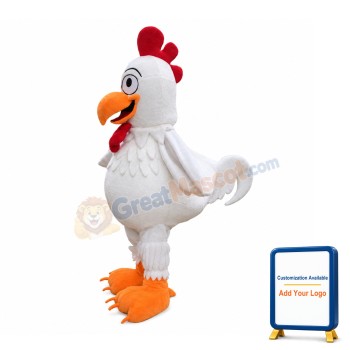 Deluxe White Rooster Mascot Costume