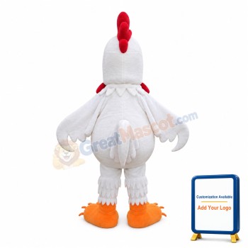 Deluxe White Rooster Mascot Costume