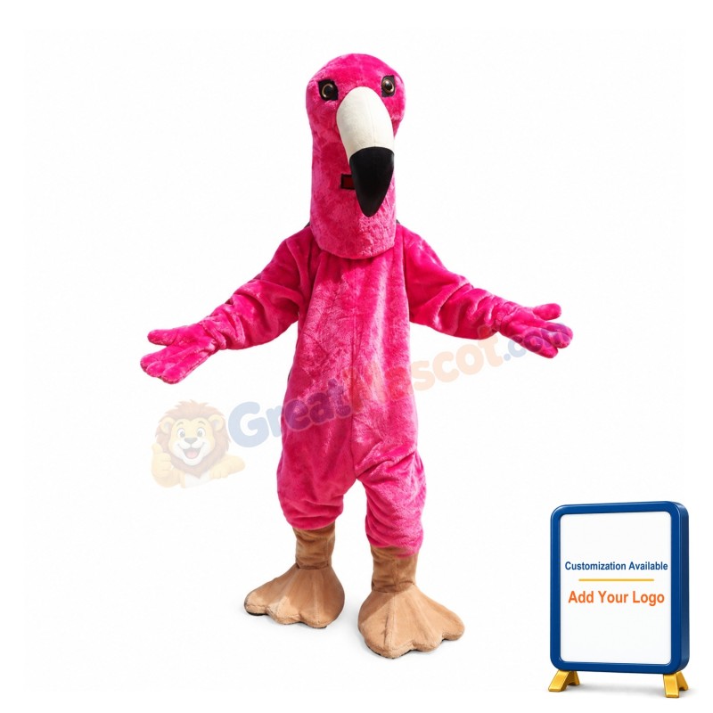Rose Red Flamingo Mascot Costume