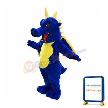Fierce Blue & Yellow Flying Dragon Mascot Costume