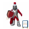 Silver & Red Armor Knight Mascot Costume