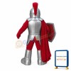 Silver & Red Armor Knight Mascot Costume