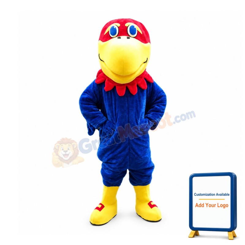 Red Head Blue Eagle Animal Mascot Costume