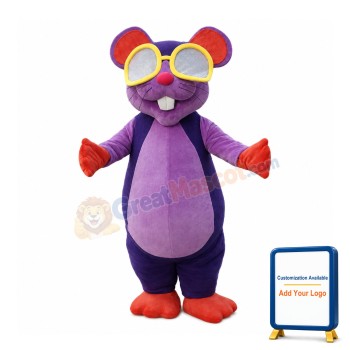 Purple Mouse Pilot Mascot Costume