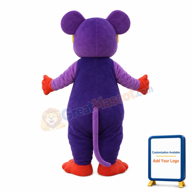 Purple Mouse Pilot Mascot Costume