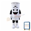 Adult Cartoon White Trash Can Mascot Costume