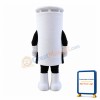Adult Cartoon White Trash Can Mascot Costume