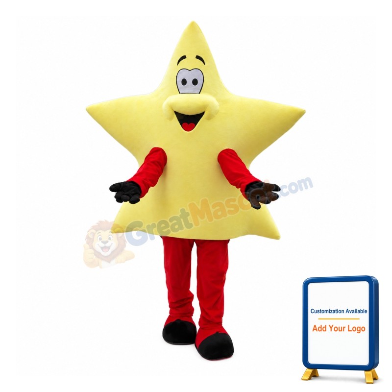 Cheerful Star Cartoon Mascot Costume
