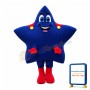 Adult Cartoon Blue Star Superhero Mascot Costume