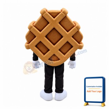 Adult Cartoon Chocolate Waffle Mascot Costume
