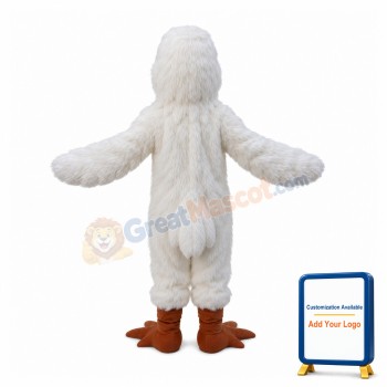 Big White Bird Long Fur Mascot Costume