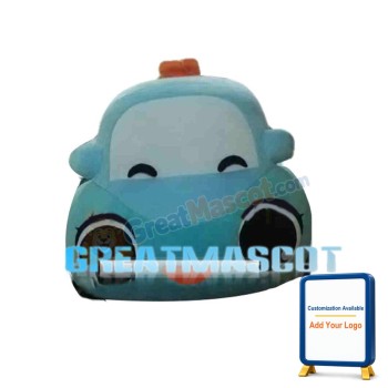 Cute Cartoon Blue Beetle Car Mascot Costume 