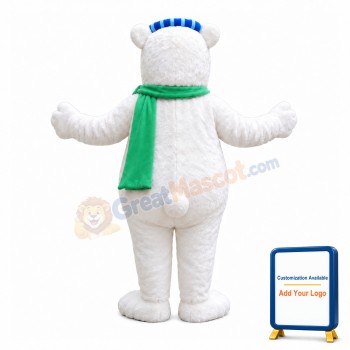 Christmas Polar Bear Mascot Adult Costume