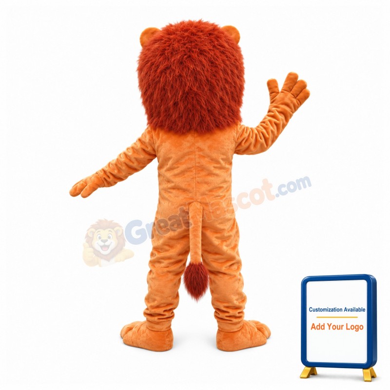 Power Red Brown Lion Animal Mascot Costume