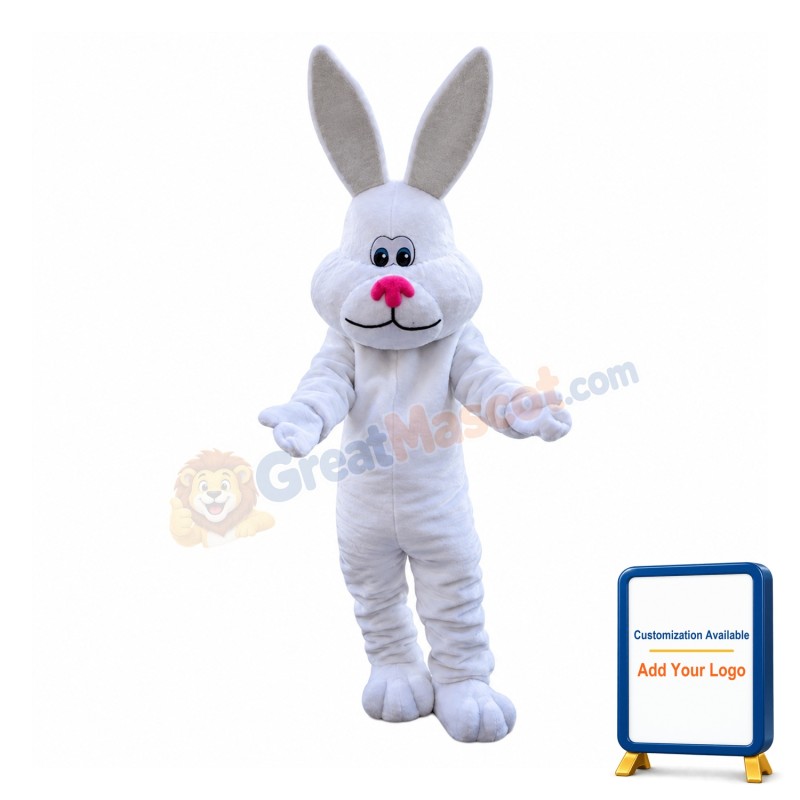 Pure White Rabbit Mascot Costume