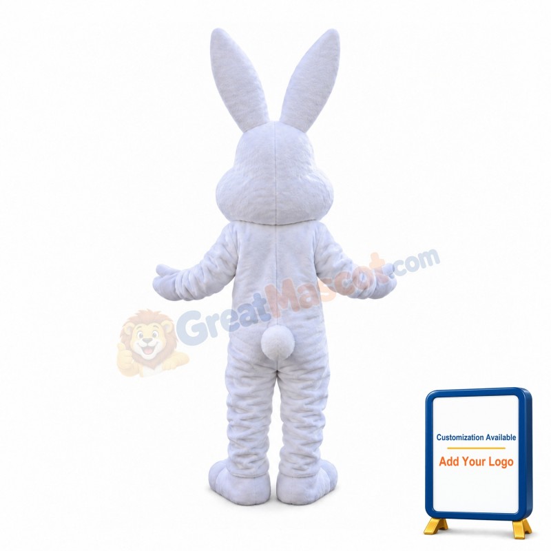 Pure White Rabbit Mascot Costume