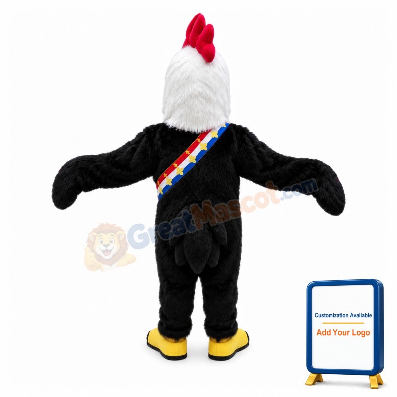 White Head Rooster King Mascot Costume