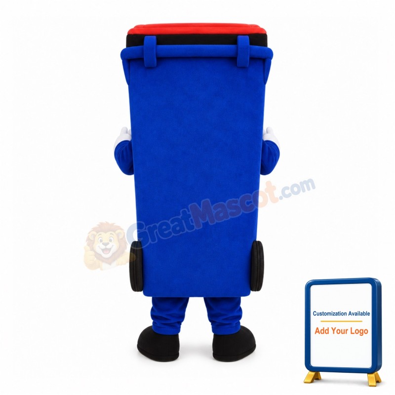 Cartoon Blue Outdoor Trash Can Mascot Costume