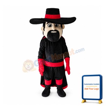 Black Cavalier Mascot Costume