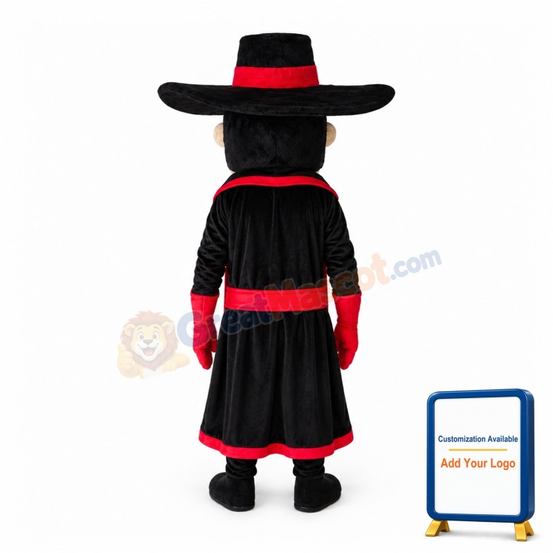 Black Cavalier Mascot Costume