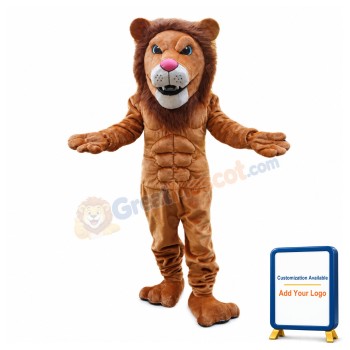 Power Muscly Lion Mascot Costume