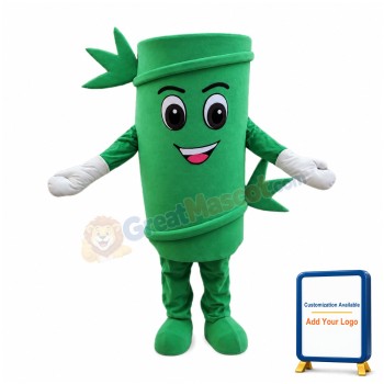 Adult Cartoon Green Bamboo Mascot Costume 
