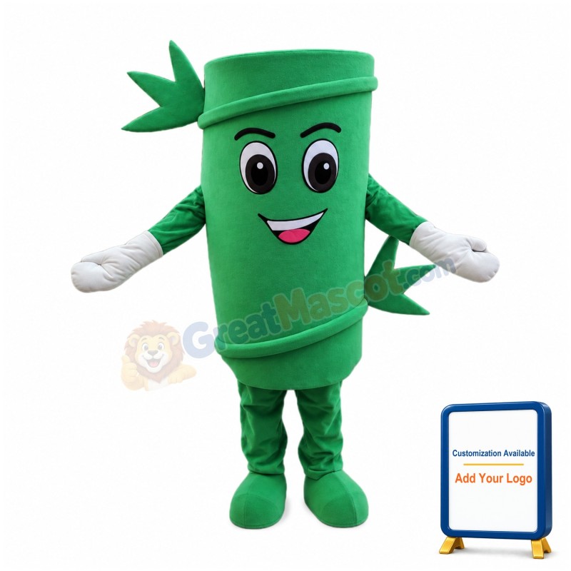 Adult Cartoon Green Bamboo Mascot Costume 