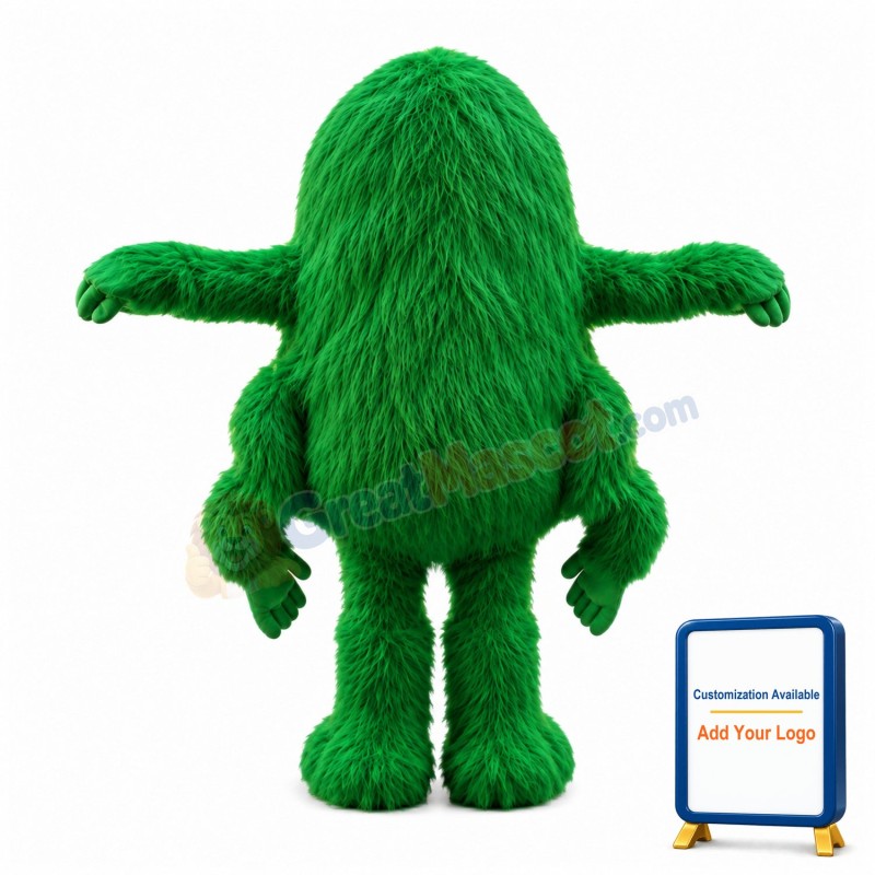 Green Bacterium Fur Monster Mascot Costume