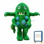 Green Bacterium Fur Monster Mascot Costume