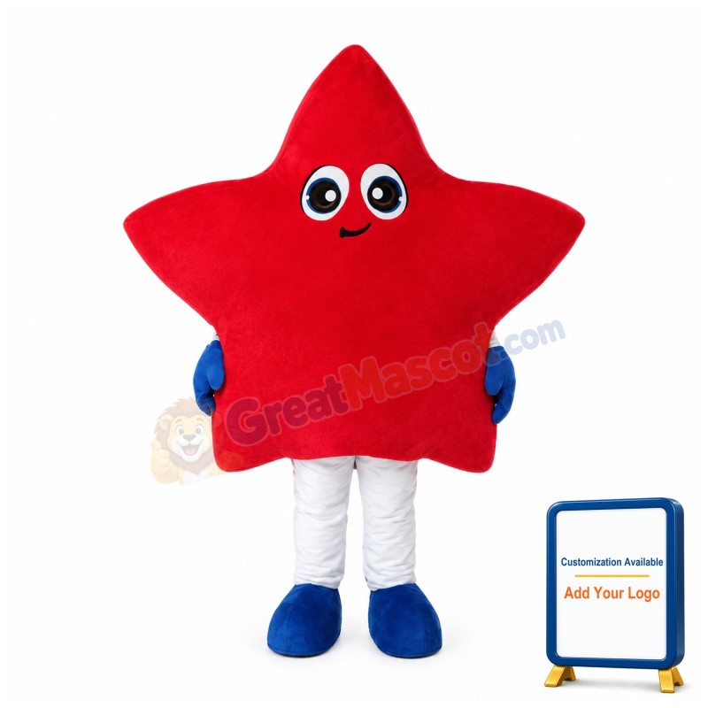 Lovely Cartoon Red Five Star Mascot Costume
