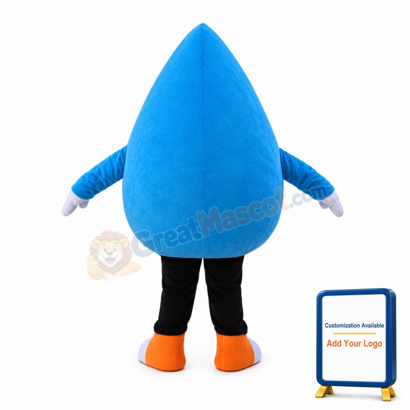 Deluxe Cartoon Blue Water Drop Mascot Costume