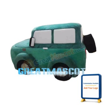 Deluxe Green Jeep Car Cartoon Mascot Costume