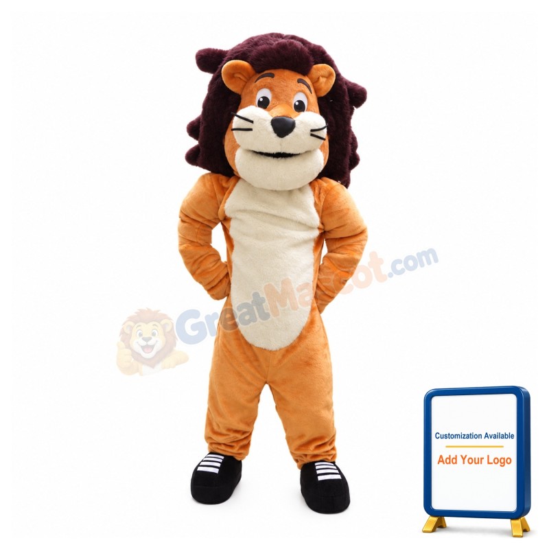Power Cartoon Lion Mascot Costume