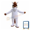 Good Looking White Horse Long Hair Mascot Costume