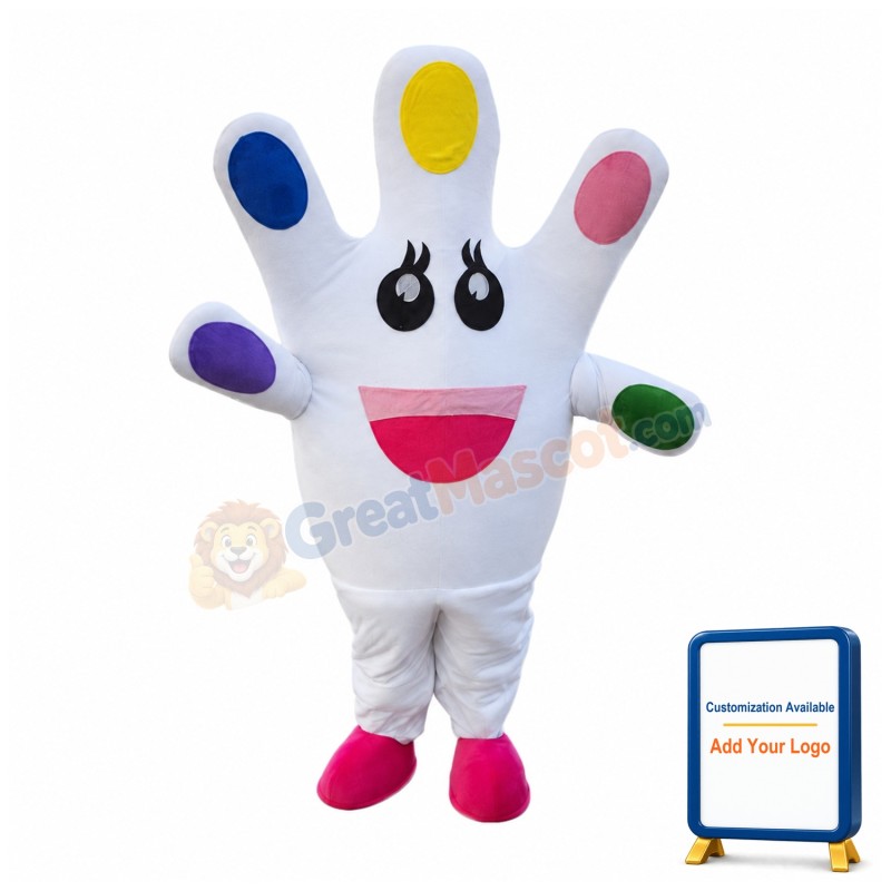 Deluxe Cartoon White Hand Mascot Costume