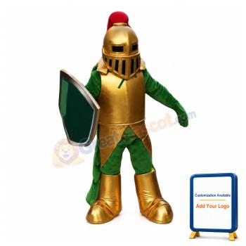 Golden & Green Knight Mascot Costume