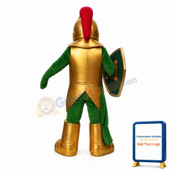 Golden & Green Knight Mascot Costume