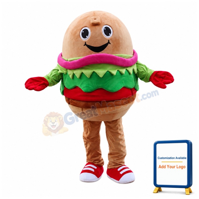 Huge Cartoon Salmon Burger Mascot Costume