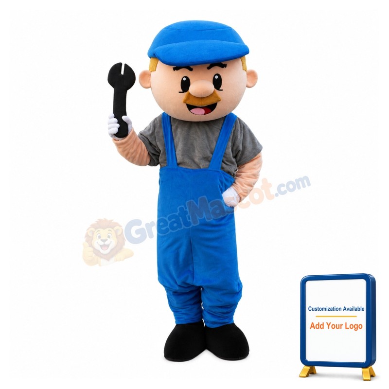 Cheerful Repairman Mascot Costume
