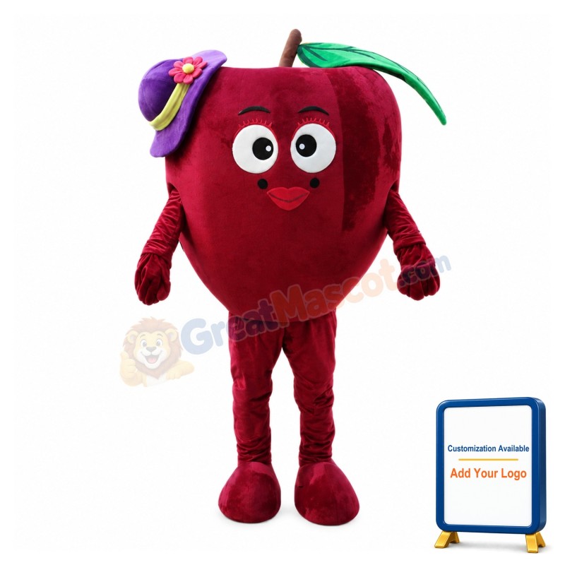 Cartoon Red Apple Belle Mascot Costume