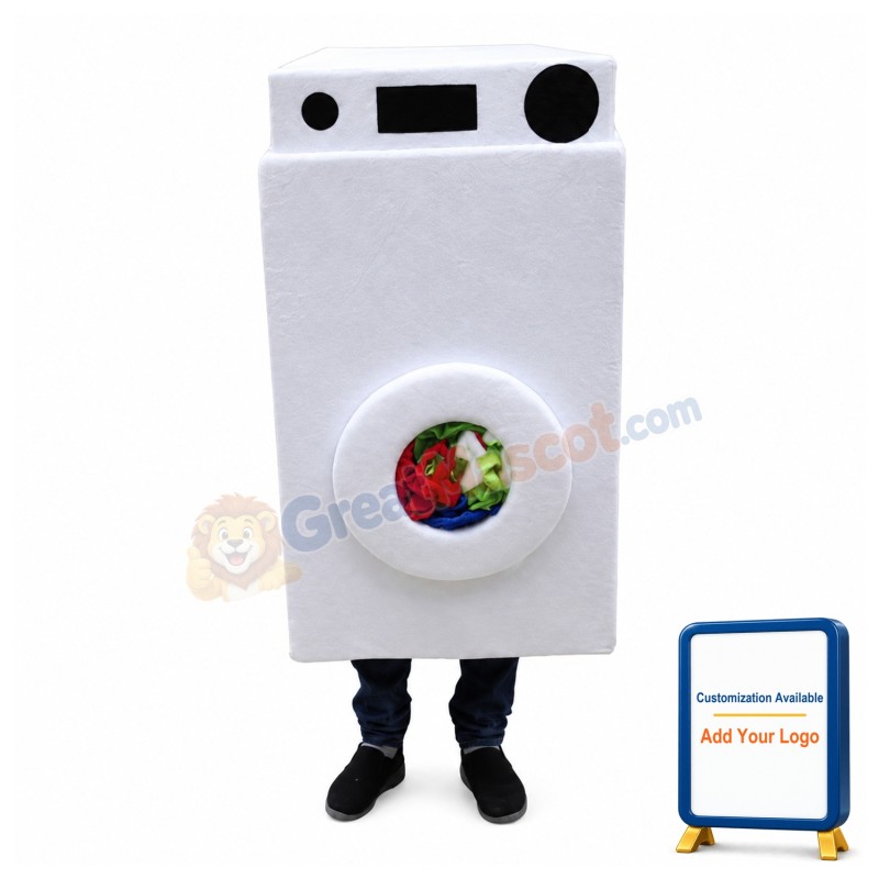 Lightweight White Washing Machine Mascot Costume 