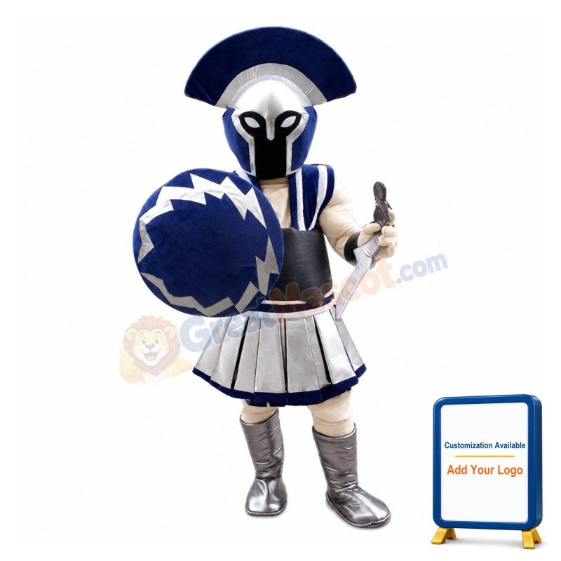 Blue & Silver Roman Centurion Mascot Costume
