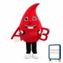 Cartoon Blood Drop Mascot Costume With A And B