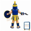 Shouting Blue & Yellow Spartan Warrior Mascot Costume